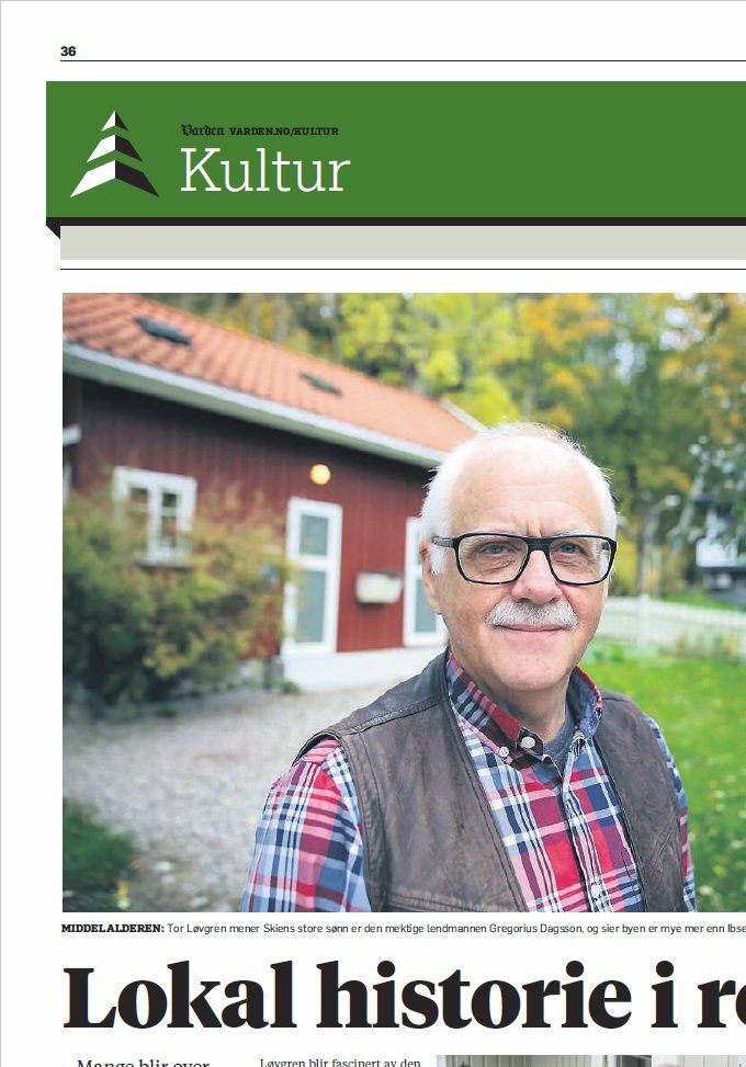 Middelalderen: Tor Løvgren mener Skiens store sønn er den mektige lendmannen Gregorius Dagsson, og sier byen er mye mer enn Ibsen.  (Foto: Sindre Omenås)